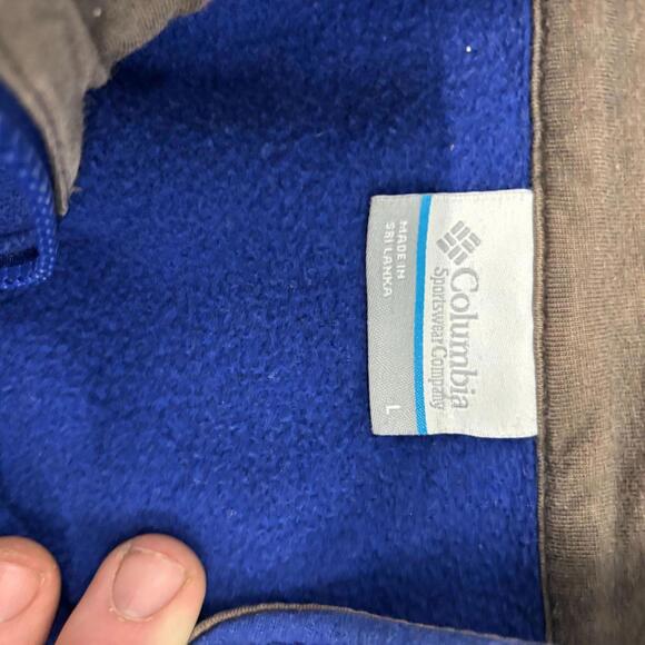 Columbia Fleece Quarter Zip Pullover Blue Outdoor Sweatshirt - Picture 4 of 4